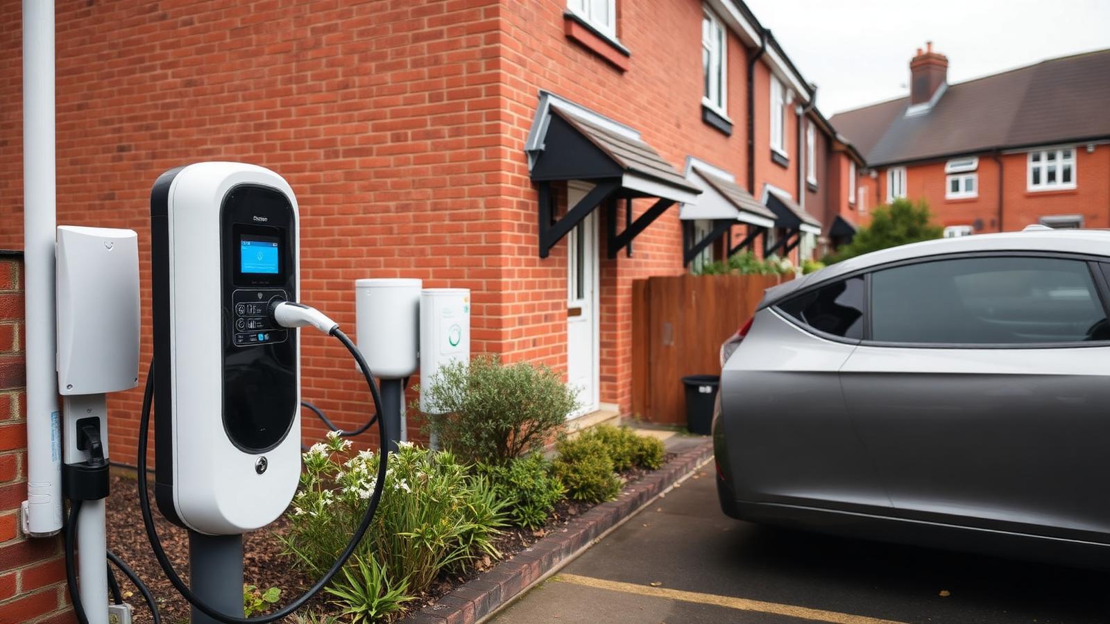 EV charger installed beside a Birmingham terraced home